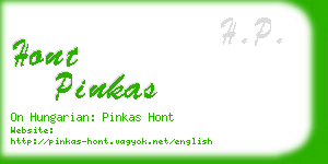 hont pinkas business card